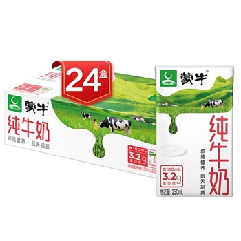 蒙牛 纯牛奶 250ml*24盒/箱