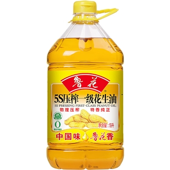 鲁花 食用油 5S 压榨一级 花生油 5L